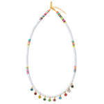 White Heishi Multi Strass Necklace