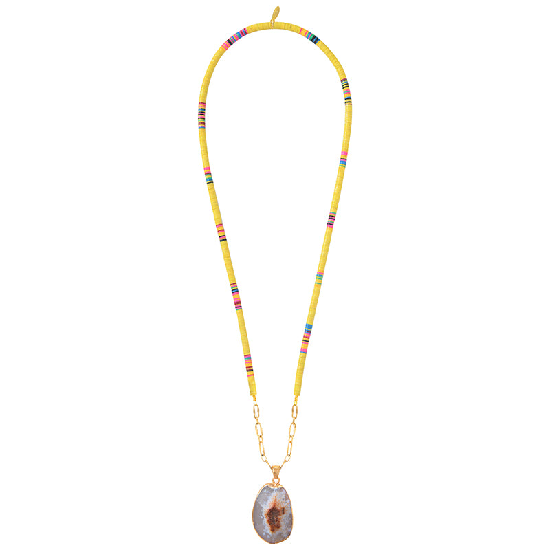 Yellow Heishi Stone Necklace