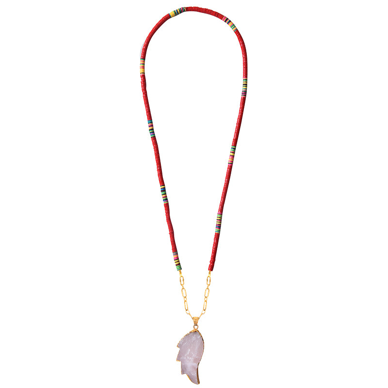 Red Heishi Stone Necklace