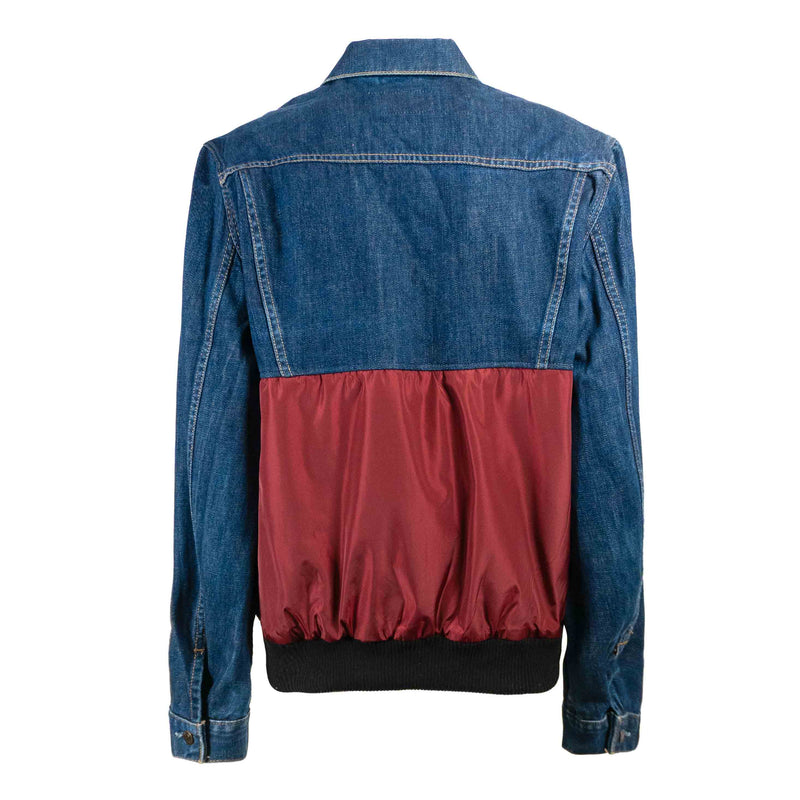 Veste en Jean Brut Levis Demi Bombers bordeaux Upcycling