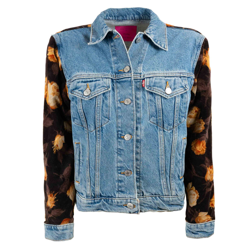 Veste en Jean Courte Levis avec Manches et Parementure Dos Haute Velou ALLTHEMUST