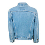 Veste en Jean Bleu Courte Levis avec Motifs en Daim Upcycling