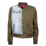 Bombers Kaki Bi Matière Jean Bleu Clair Upcyclé