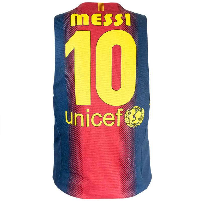 Gilet de Costume d'Homme Bleu marine en Laine et Dos Maillot de Foot Messi Upcycling