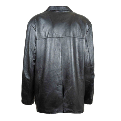 Veste en Cuir Noir Upcycling