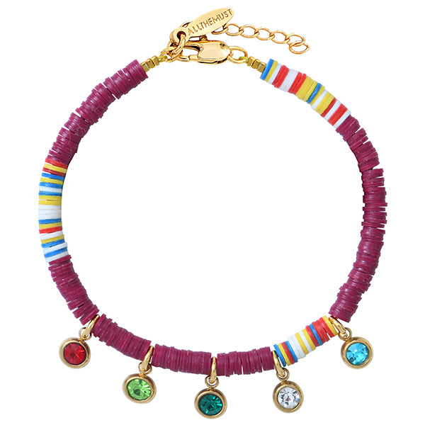 Burgundy Multi Strass Bracelet 