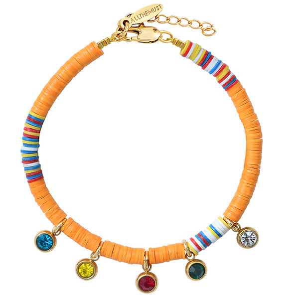 Orange Multi Strass Bracelet 