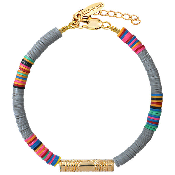 Grey Heishi Tube Bracelet