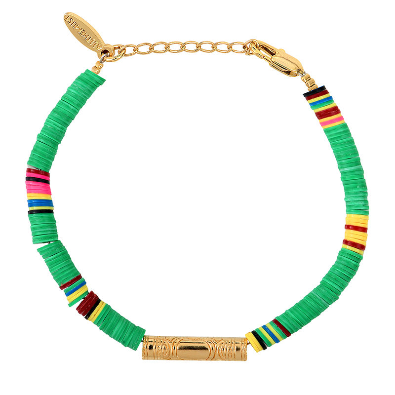 Bracelet Heishi Tube Vert