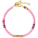 Pink Heishi Tube Bracelet