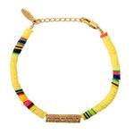 Yellow Heishi Tube Bracelet