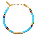 Turquoise Heishi Tube Bracelet