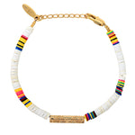 White Heishi Tube Bracelet