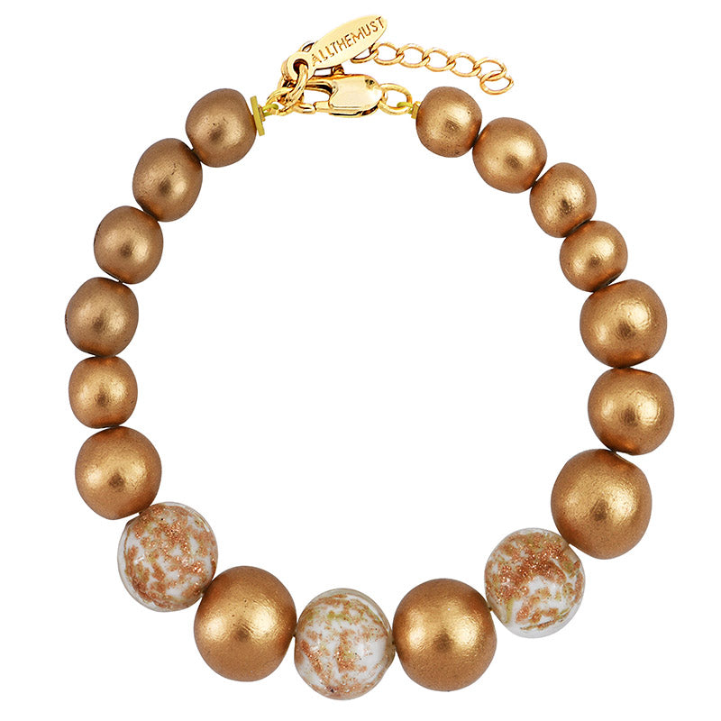 Bracelet perles rondes précieux 1