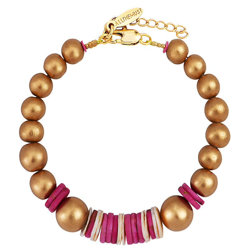 Bracelet perles rondes précieux 2