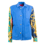 Veste Bleu de travail Manches Foulard Upcycling