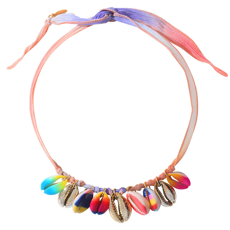 Shell Necklace On Silk Cord 3