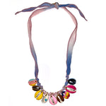 Collier Coquillage Sur Ruban de Soie 8