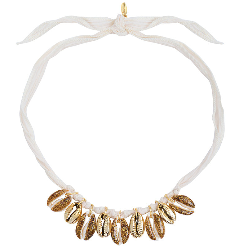 Shell Necklace On Silk Cord 9
