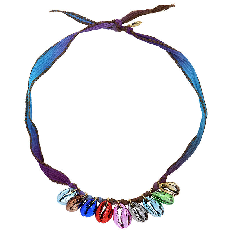 Shell Necklace On Silk Cord 11