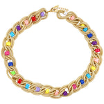 Collier Chaine Tréssée Perle Rainbow