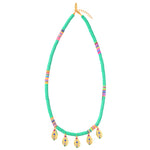 Green Heishi Tassel Necklace