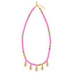 Pink Heishi Tassel Necklace