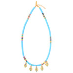 Collier Heishi 5 Pampilles Turquoise