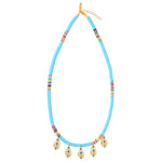 Turquoise Heishi Tassel Necklace