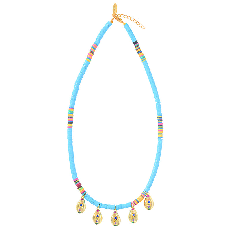 Collier Heishi 5 Pampilles Turquoise