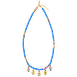Blue Heishi Tassel Necklace