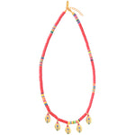 Collier Heishi 5 Pampilles Rouge