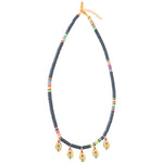 Collier Heishi 5 Pampilles Noir