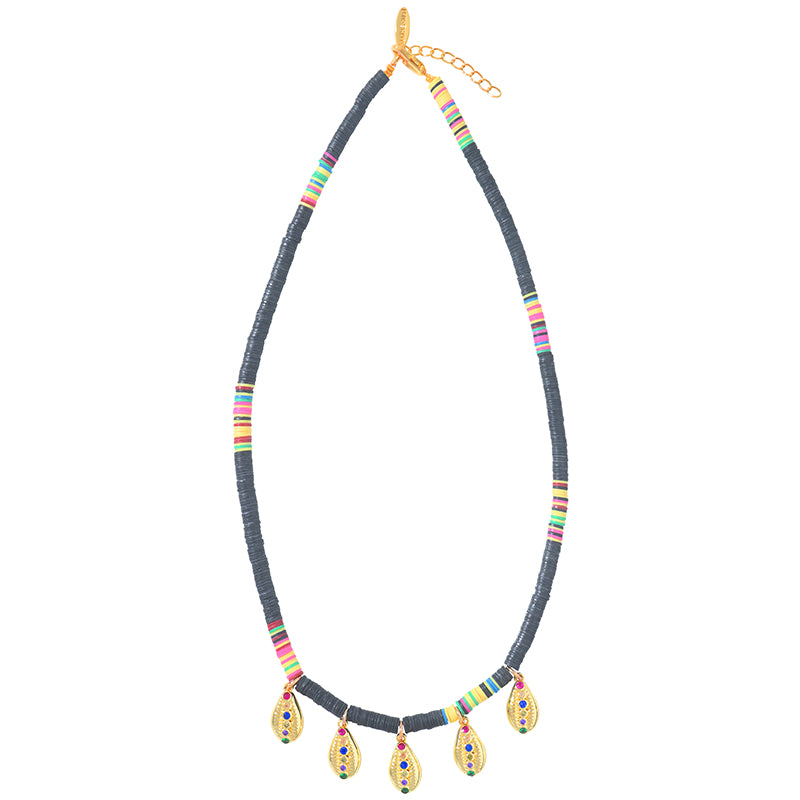 Black Heishi Tassel Necklace