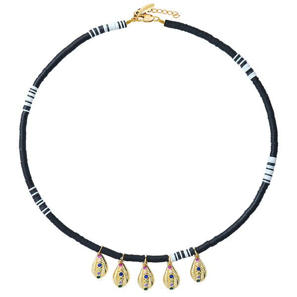 Black Heishi Tassel Necklace 2