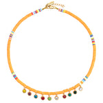 Orange Heishi Multi Strass Necklace