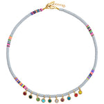 Grey Heishi Multi Strass Necklace