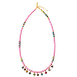 Pink Heishi Multi Strass Necklace