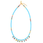 Collier Heishi Multi Strass Turquoise