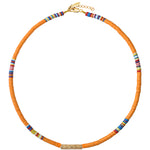 Orange Heishi Tube Necklace