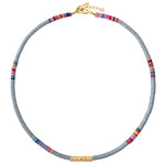 Collier Heishi Tube Gris