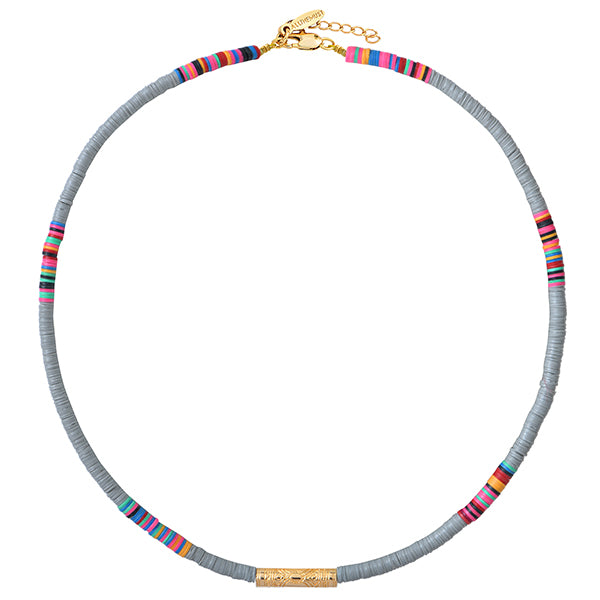 Grey Heishi Tube Necklace