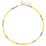 Yellow Heishi Tube Necklace