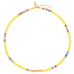 Collier Heishi Tube Jaune