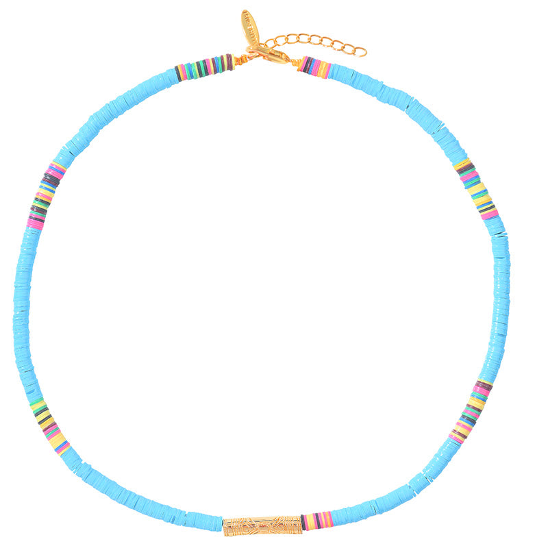 Turquoise Heishi Tube Necklace