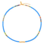 Blue Heishi Tube Necklace