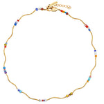 Wavy Rainbow Beach Beads Necklace