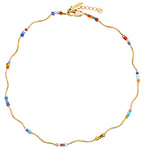 Wavy Rainbow Beach Beads Necklace
