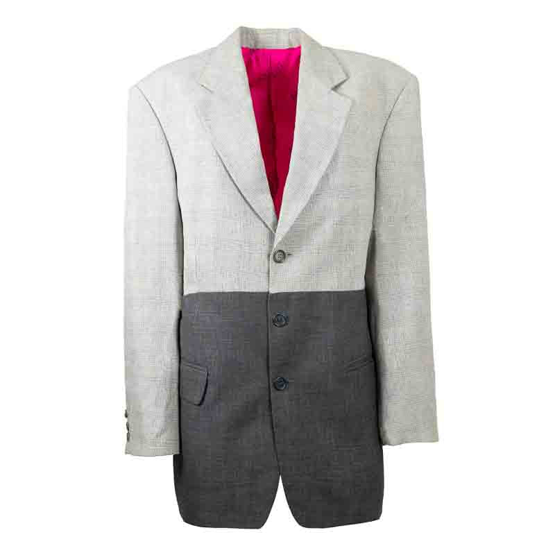 Blazer Gris bicolore bi matière upcyclé