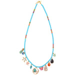 Sautoir Heishi Multi charms Turquoise